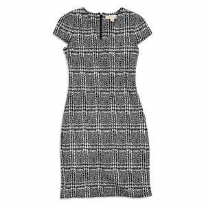 Michael Kors Black & White Tweed Sheath Dress Size P Petite Career Classic